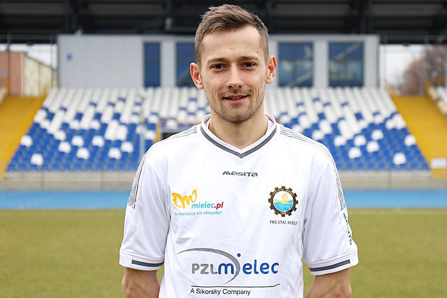 Krystian Getinger strzelił jedynego gola w meczu Stali Mielec z Miedzią Legnica (fot. K. Strykowski)