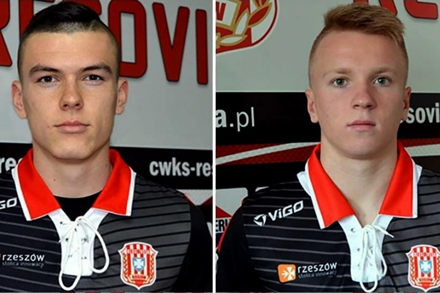 Michał Cach (z lewej) i Mateusz Lorenc zostali wypożyczeni z Resovii do KS Wiązownica na najbliższy rok (fot. cwks-resovia.pl)