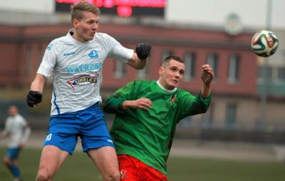 Michał Żebrakowski na testach w Lechii Gdańsk. Zagrał w sparingu z Hannoverem