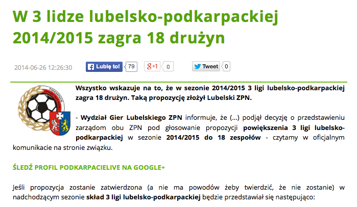 18 drużyn w 3 lidze lubelsko-podkarpackiej